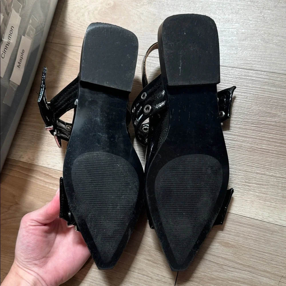 Steve Madden Black Double Buckle Flats - Picture 3 of 6